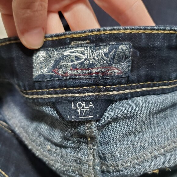 SILVER JEANS Lola Bootcut Jeans Stretch Mid-Rise Selvedge Blue Women's 28 X 32" - Picture 9 of 16